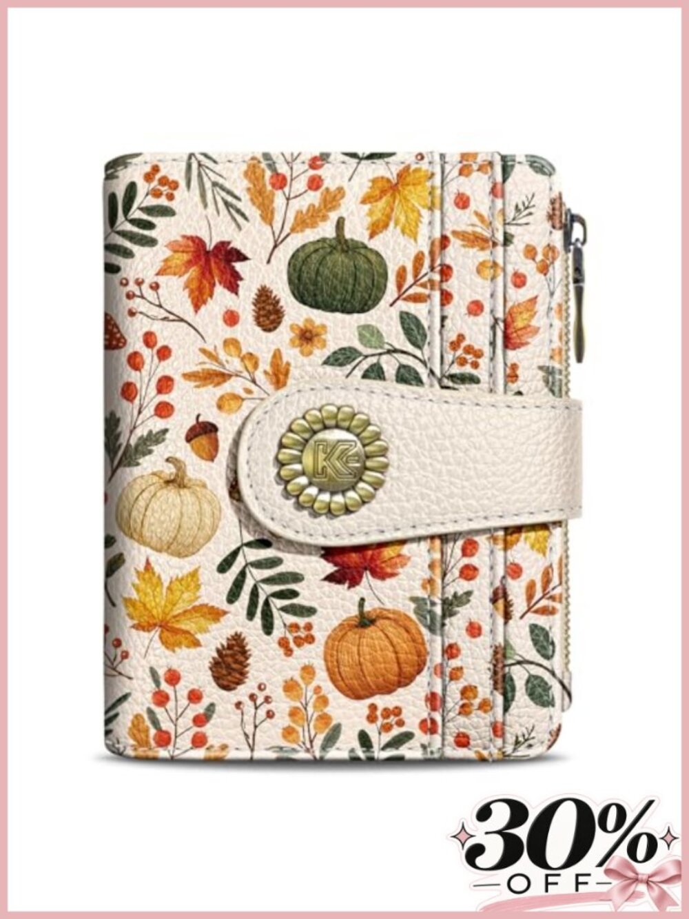 RFID Women Travel Wallet Vegan PU Leather Bifold Card Holder Casual